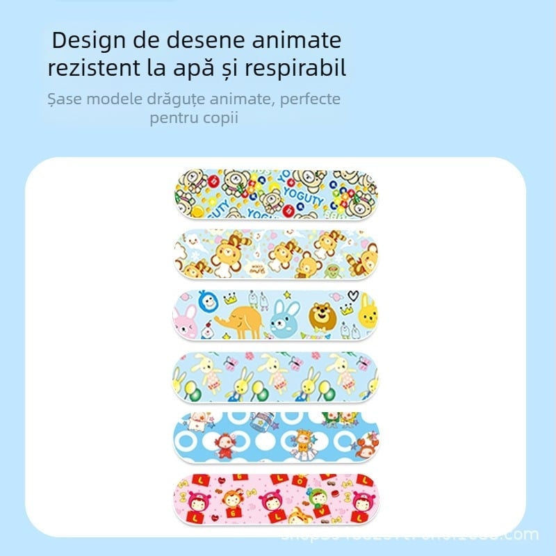 Phaeton Bandaj adeziv cu design Cartoon, impermeabil și respirabil, plasture hemostatic pentru picior, 100 bucăți