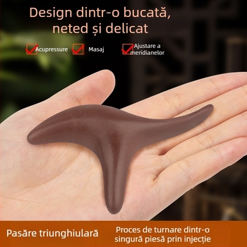 Masajer meridian în formă de corn de taur, perie manuală pentru puncte de acupunctură și masajul tălpii