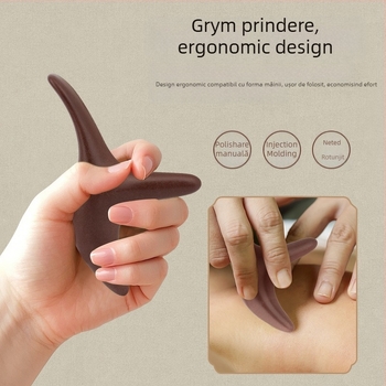 Masajer meridian în formă de corn de taur, perie manuală pentru puncte de acupunctură și masajul tălpii