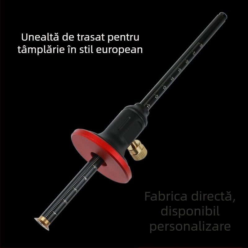 Ghid de marcare pentru tâmplărie cu paralel european, reglaj fin, lamă din cupru pur — instrument dual pentru marcare și măsurarea adâncimii