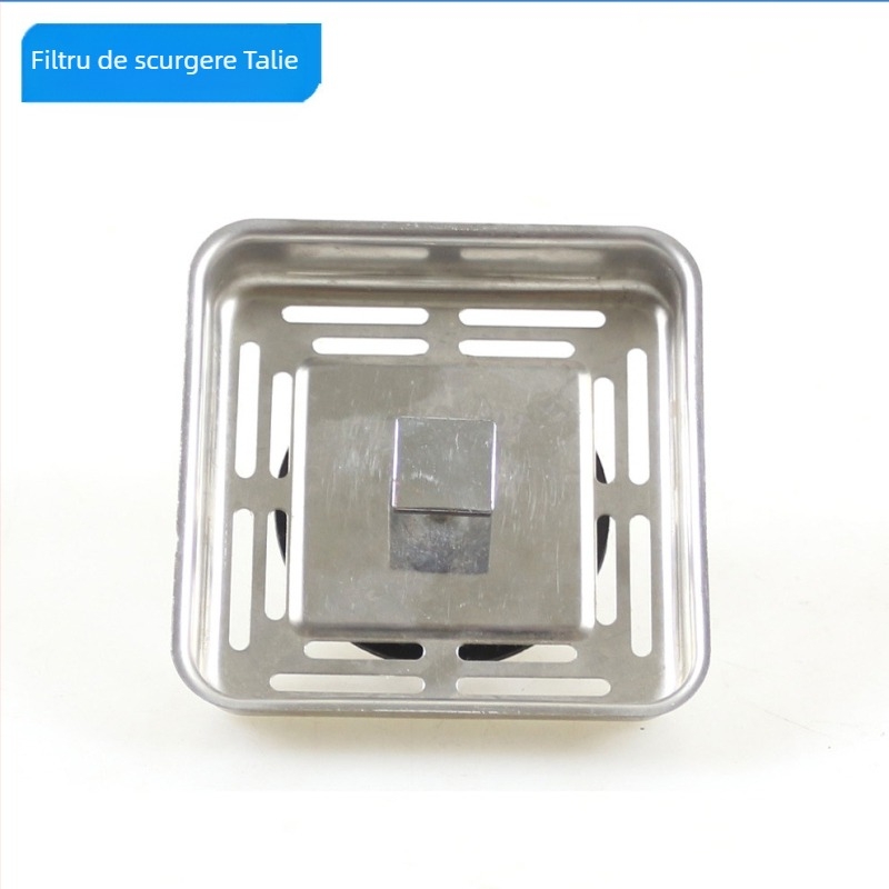 Talea filtru de chiuvetă cu etanșare pătrată la patru colțuri, oțel inox SUS304, model QS251C001, 61,9 g