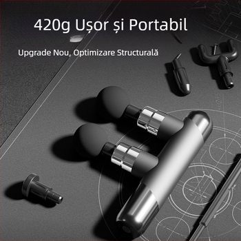 Masaj gun pentru mușchi cu 6+ capete, baterie încorporată 1200–2000 mAh, design compact și portabil, control cu mai multe viteze, zgomot sub 36 dB