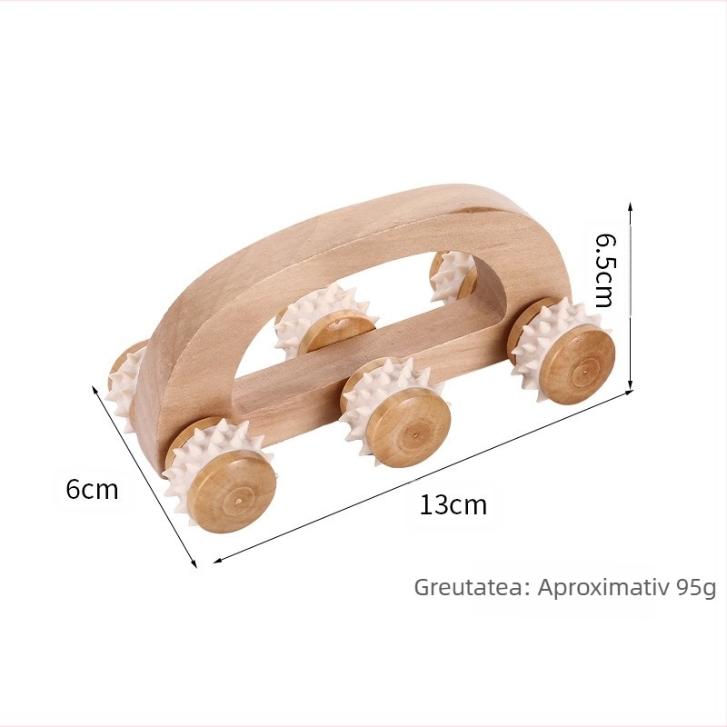 Gianni instrument de masaj cu 6 roți, design arc de pod, mâner din Hemu, masaj portabil pentru sănătatea meridianelor și a mușchilor