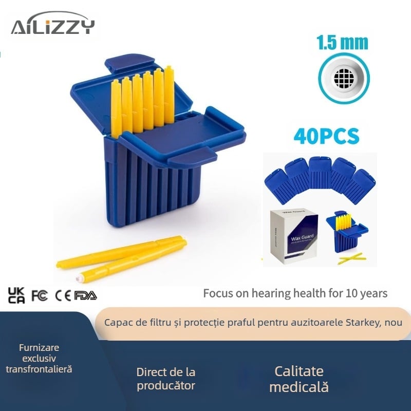 Capac filtrant praf pentru aparat auditiv, capac plasă cerumen, material PP, greutate 20 g, model: Filter dustproof mesh cover earwax baffle