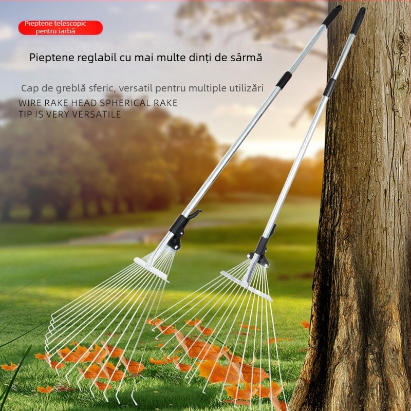 Greblă telescopică pentru grădină, model 01, brand Prepared, utilizare universală