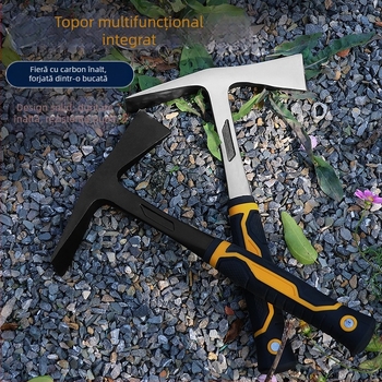 Topor multifuncțional cu design dintr-o singură piesă — lamă vârfată și plată, funcție ciocan pentru utilizare în grădină și fermă