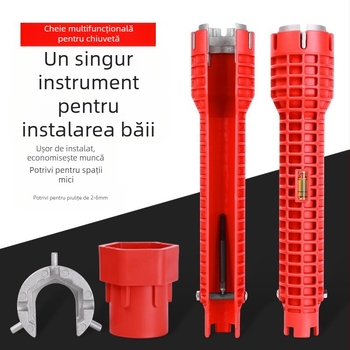 Cheie reglabilă - 5 în 1 / 8 în 1, unelte de instalare sanitare pentru chiuvetă și baie - oțel crom-vanadiu