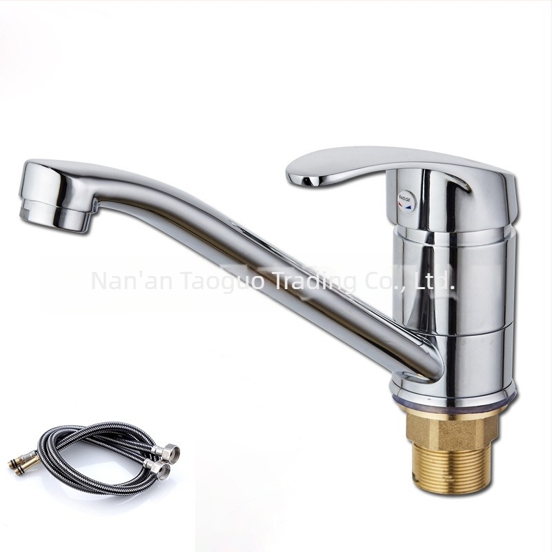 Robinet de bucătărie rotativ cu apă caldă și rece, montaj pe chiuvetă, cartuș ceramic, model TG-3524111, diametru bază 40 mm, intrare/ieșire 20 mm