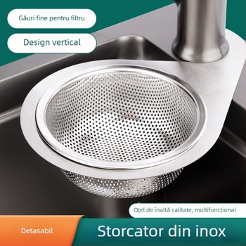 Filtru pentru chiuveta de bucătărie, în formă de lebădă, din plastic îngroșat, pentru separarea reziduurilor, spălarea legumelor, drenaj uscat și umed