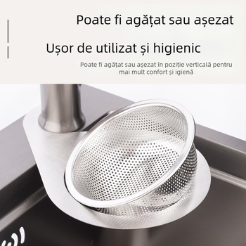 Filtru pentru chiuveta de bucătărie, în formă de lebădă, din plastic îngroșat, pentru separarea reziduurilor, spălarea legumelor, drenaj uscat și umed