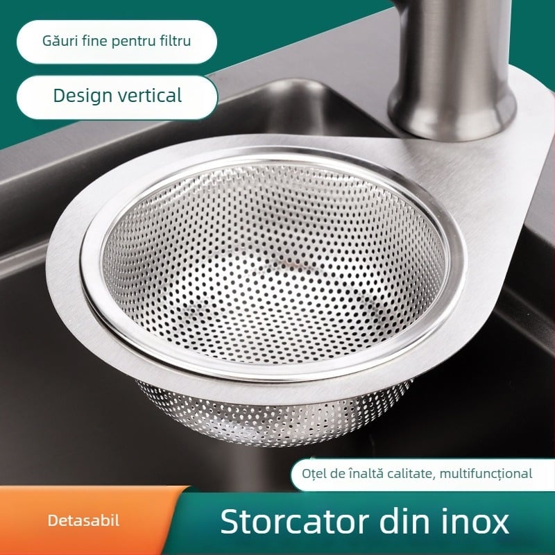 Filtru pentru chiuveta de bucătărie, în formă de lebădă, din plastic îngroșat, pentru separarea reziduurilor, spălarea legumelor, drenaj uscat și umed