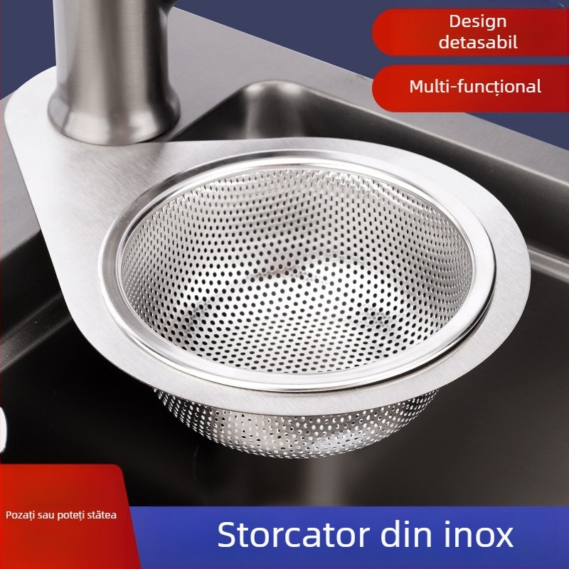 Filtru pentru chiuveta de bucătărie, în formă de lebădă, din plastic îngroșat, pentru separarea reziduurilor, spălarea legumelor, drenaj uscat și umed