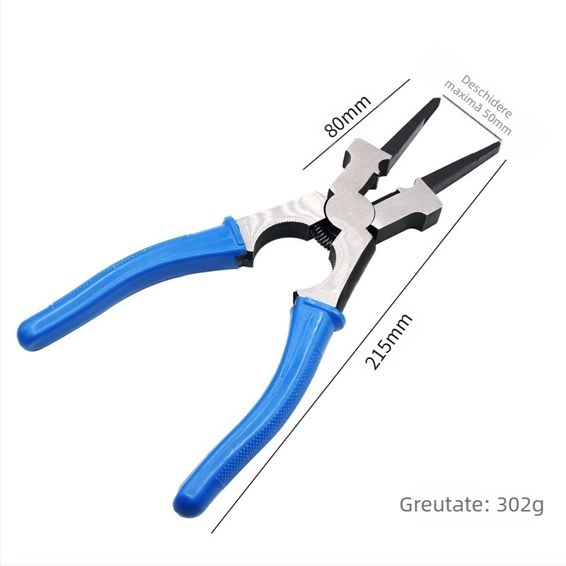Clește auxiliar de sudură cu protecție, gură lungă, protecție pentru sudare cu gaz, vârf ascuțit, greutate 347 g, lungime a maxilarului 120 mm, diametru de tăiere 2 mm