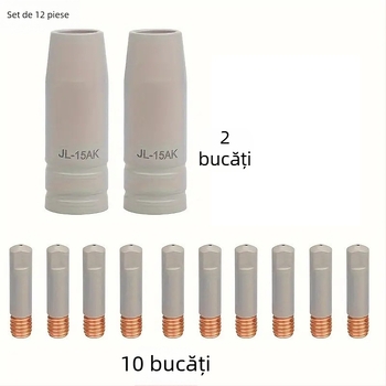 MB15AK Kit duze MIG – Set de 12 piese, acoperire anti-aderentă, compatibil cu pistolul de sudură cu protecție gaz