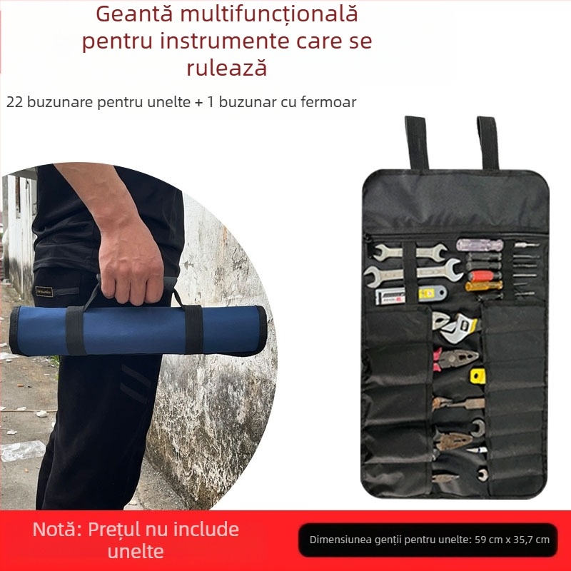 Ai Ming Geantă de unelte portabilă — trusă roll-up pentru unelte de exterior, electrice și de tâmplărie