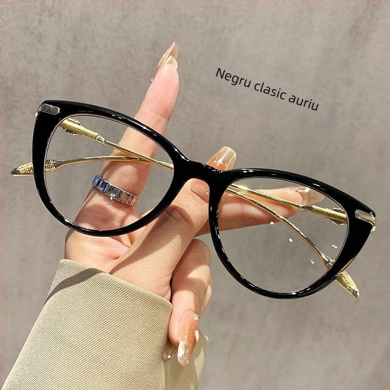 Ochelari de citit, ramă cat-eye, lentile din rășină cu protecție împotriva luminii albastre, ramă completă, construcție plastic-metal