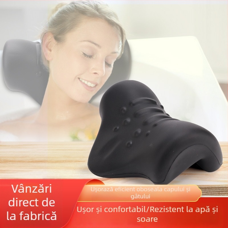 Perne de baie din spumă PU cu ventuze, densitate mare, suport pentru cap antiderapant