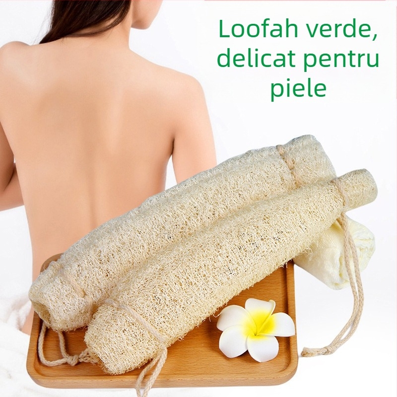 Perie de baie din luffa cu fibre vegetale verzi, pentru curățare a spatelui la adulți (Brand Guiermei; Material: Luffa; Categoria: Perie de baie; Utilizare: Frecare în timpul băii; Destinație: Adulți)