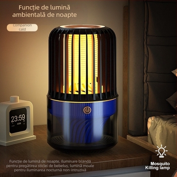 Ucigaș electric pentru țânțari, USB reîncărcabil, lampă UV, acoperire 41-60 m², baterie 1000-1600 mAh, autonomie 1-3 ore, carcasă ABS