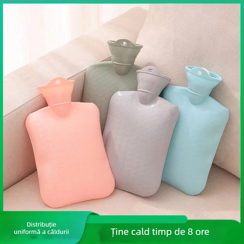 Sac de apă caldă cu injecție – portabil, design cu dungi, PVC cu densitate înaltă, pentru mâini/gât/umeri, utilizare caldă și rece