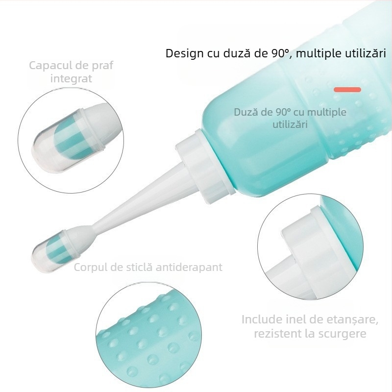 Perie de baie cu mâner lung — set portabil din plastic, trei piese, pentru curățarea feselor și a zonei perineale