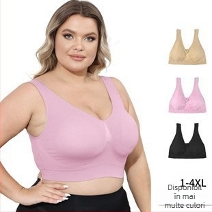 Sutien fara fir, cupe triunghiulare și preformate, în stil vestă, fără cusături, nylon 90–95%