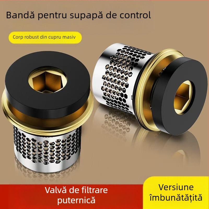 Supapă de duș cu protecție împotriva fluxului invers, supapă de control și supapă de închidere; cupru; garnitură de filtru