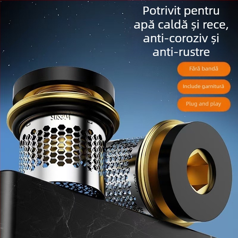 Supapă de duș cu protecție împotriva fluxului invers, supapă de control și supapă de închidere; cupru; garnitură de filtru