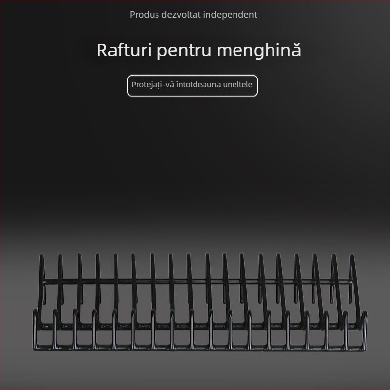 Raft de unelte din fier forjat, pentru birou, fără găuri de montaj, cu 15 compartimente de depozitare