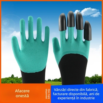 Mănuși de grădină pentru săpat, cu vârfuri din spumă, latex, căptușire din nailon, impermeabile, anti-țepi și respirabile