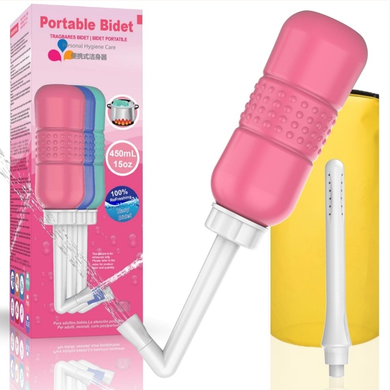 AQUARINSE irigator personal de igienă, manual, PP+EVA, 2 duze (lungă și scurtă), acționare prin strângere pentru clătire