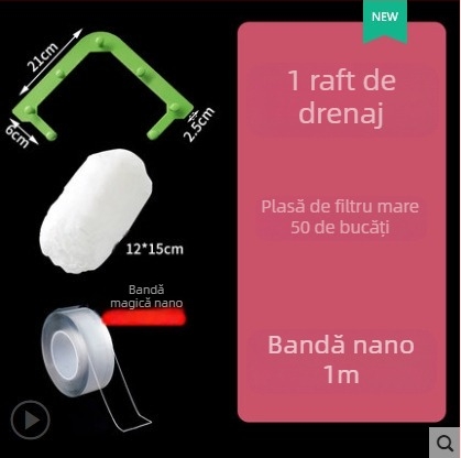 Filtru triunghiular pentru chiuvetă cu suport de scurgere suspendat, material ABS, stil coreean, etichetă privată licențiată, logo tipărit