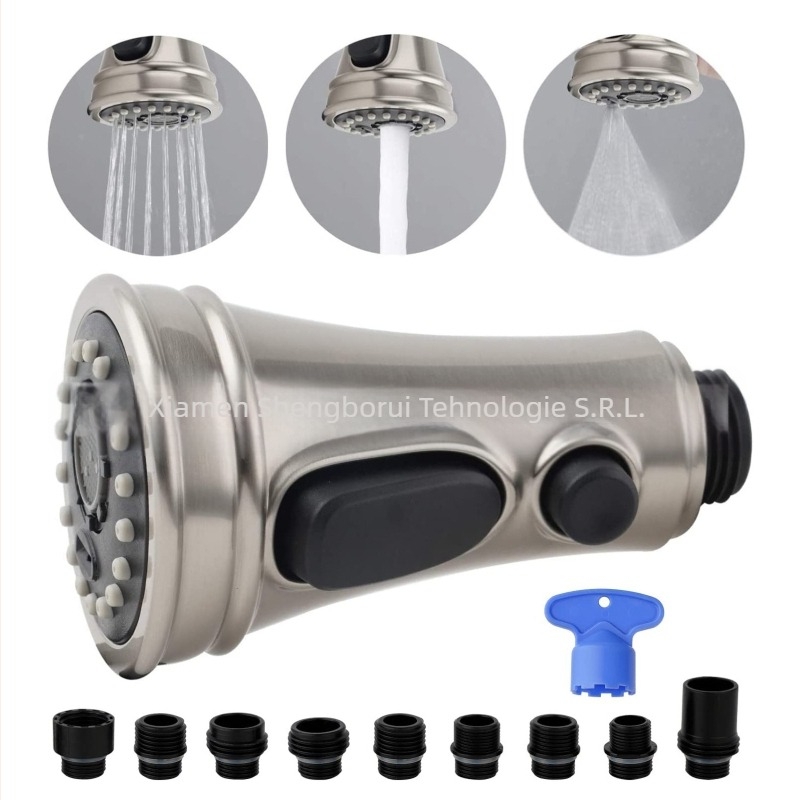 Cap de robinet de bucătărie retractabil, model 61025, ABS, miez ceramic al valvei, 3 funcții, certificat CUPC