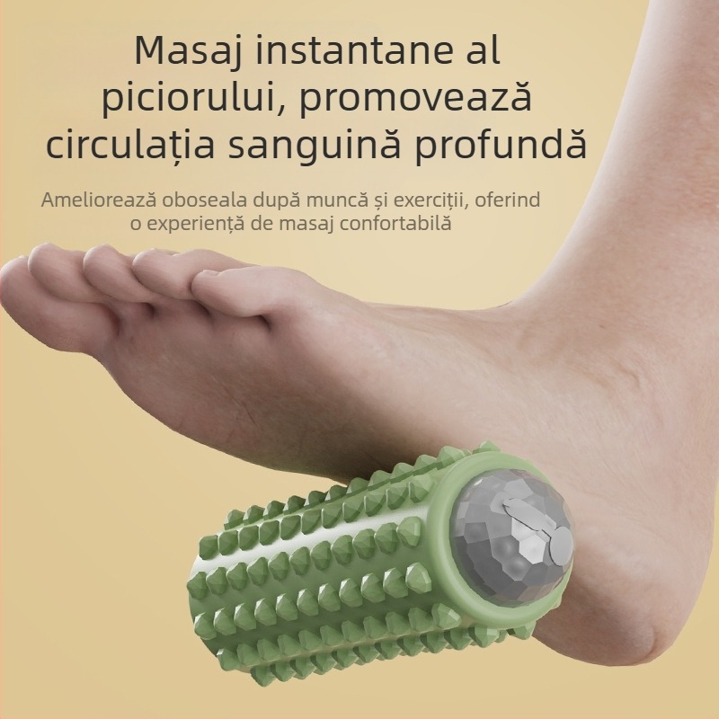 Baston de masaj electric pentru fitness și yoga, alimentare USB, control mecanic, viteză variabilă, 4 capete de masaj rotunde, formă dreptunghiulară trapezoidală, potrivit pentru cap, gât, talie și șold.