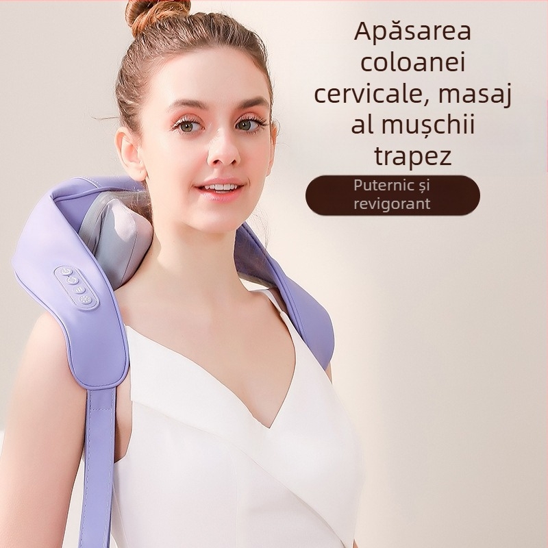 SL-Z9 masajer reîncărcabil pentru gât și umeri, cu 6 capete, compresie caldă, terapie cu infraroșu și temporizator