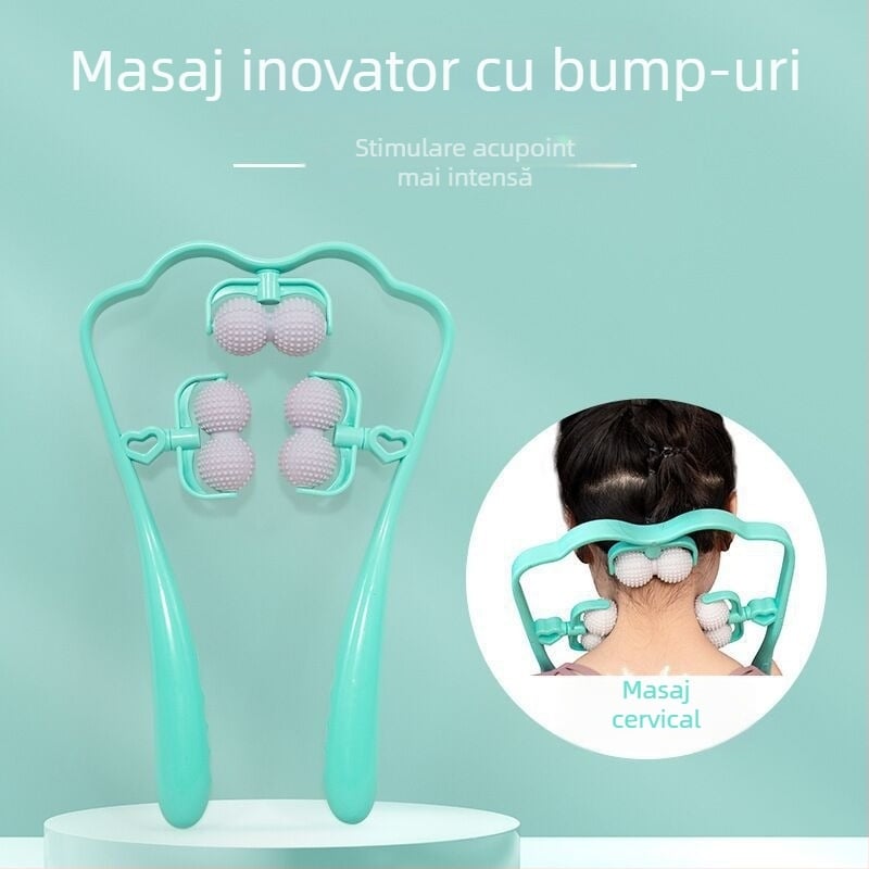 Masaj manual pentru gât și spate, cu 6 ventuze din plastic