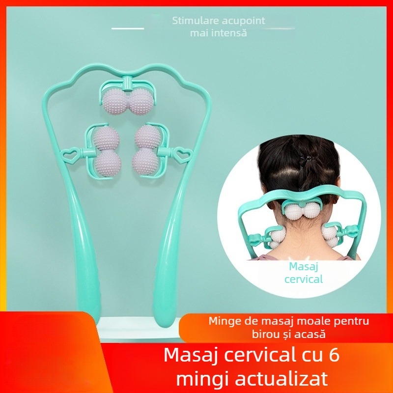 Masaj manual pentru gât și spate, cu 6 ventuze din plastic