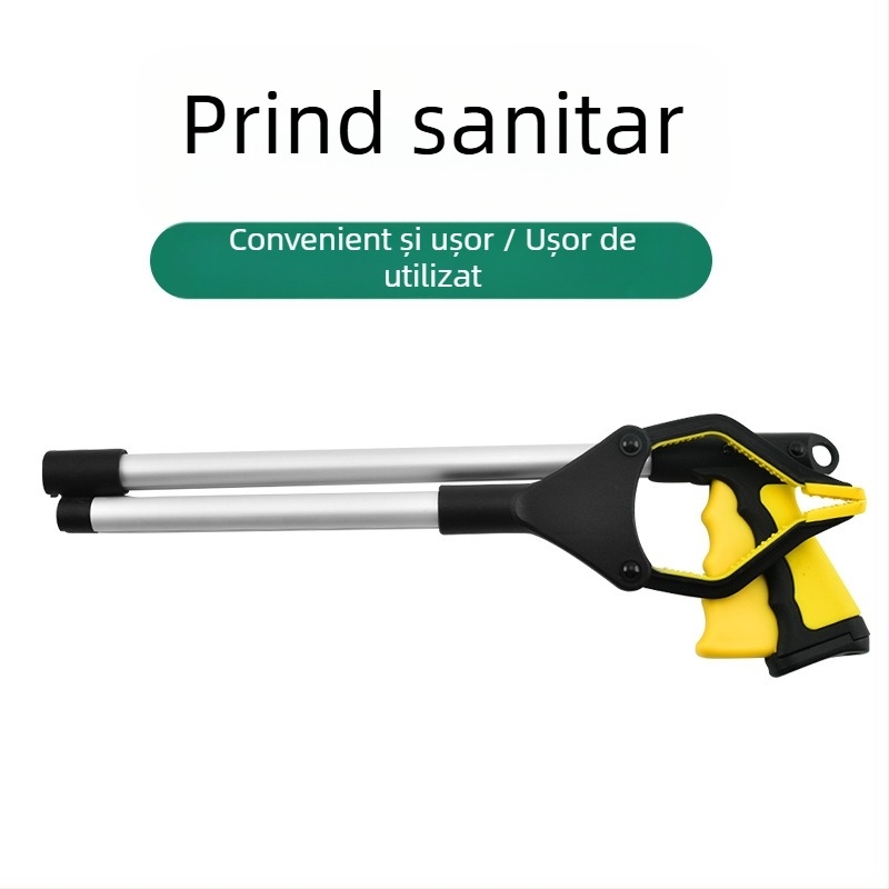 Clește sanitar, pliabil pentru colectarea deșeurilor, aliaj de aluminiu + ABS + nailon + fibre PP, mâner din plastic