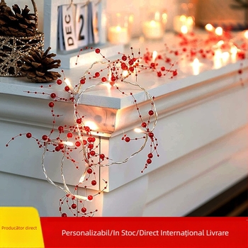 Lumină LED cu mărgele pentru decor de Crăciun în cameră, 20 LEDuri, IP43, alimentare cu baterii, 4,5V, durată de viață 50.000 ore