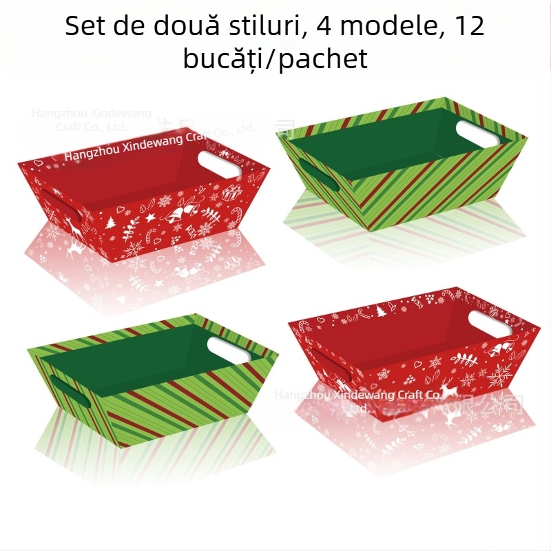Xindeli Set cadou din carton – Cutie de hârtie cu coș și tavă, 250 g carton alb, carton compozit, ambalaj cadou, origine Zhejiang