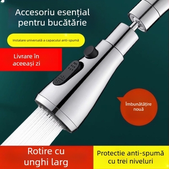 CJ-76 Cap de bucătărie anti-stropire cu extensie universală, montaj în spirală, tip nucleu de ventila ax-rolă, finisaj electroplacat