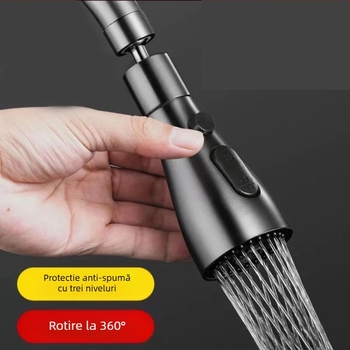 CJ-76 Cap de bucătărie anti-stropire cu extensie universală, montaj în spirală, tip nucleu de ventila ax-rolă, finisaj electroplacat