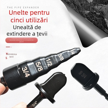 Set de expansiune a conductelor din cupru, cu burghiu manual și freză (reamer), dimensiuni imperiale, pentru frigidere și aer condiționat, oțel-carbon