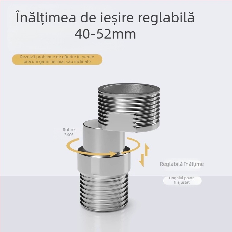 Robinet de duș cu picioare curbate reglabile, telescopice, unghi prelungit, corp din cupru