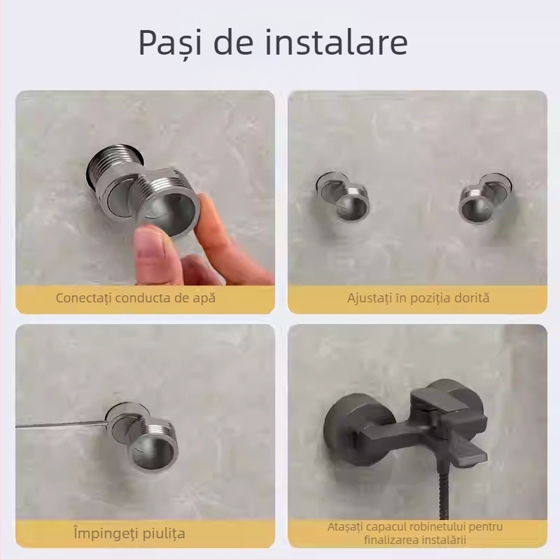 Robinet de duș cu picioare curbate reglabile, telescopice, unghi prelungit, corp din cupru