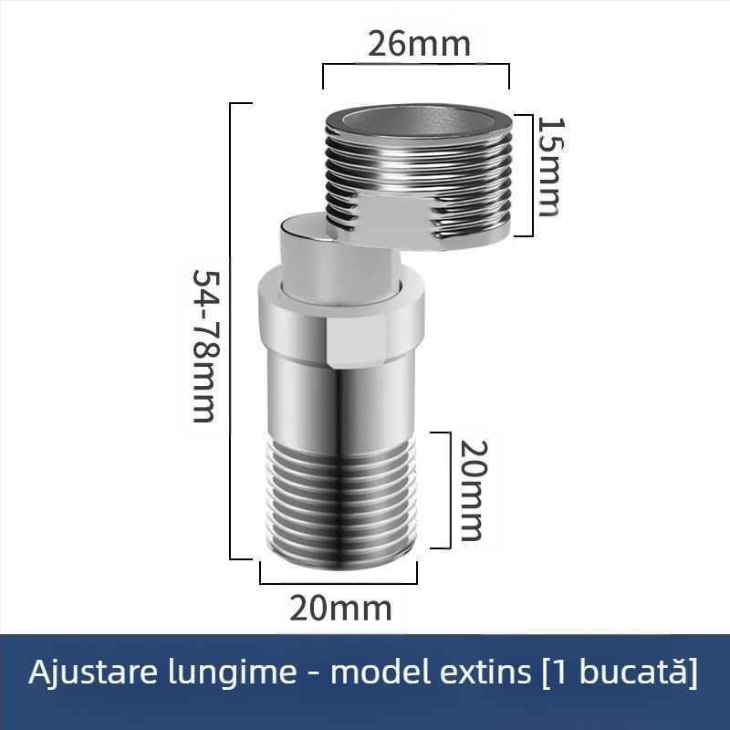 Robinet de duș cu picioare curbate reglabile, telescopice, unghi prelungit, corp din cupru