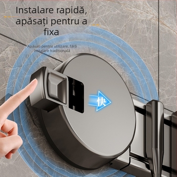 Suport pentru mop din aliaj de aluminiu, design modern minimalist; greutate 0,6 kg; tratament: pulverizare plastică + turnare prin injecție