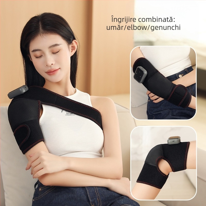 Dispozitiv electric de încălzire pentru masaj la genunchi și articulațiile umărului și cotului – control inteligent al temperaturii; 7W; 40–65°C; 204 g; material nylon/spandex.