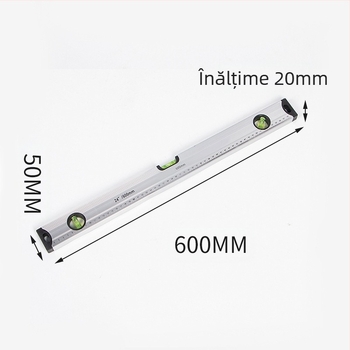 Riglă cu nivel magnetic de înaltă precizie, corp din aliaj de aluminiu, construcție solidă, magnet puternic și nivel încorporat.