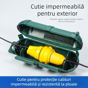 Cutie de conexiune cablu exterior, etanșă, cu o intrare și o ieșire, din plastic, rezistență înaltă
